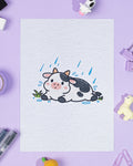 No Thoughts... Just Moo Art Print | Collectible Cute Cow Art Print