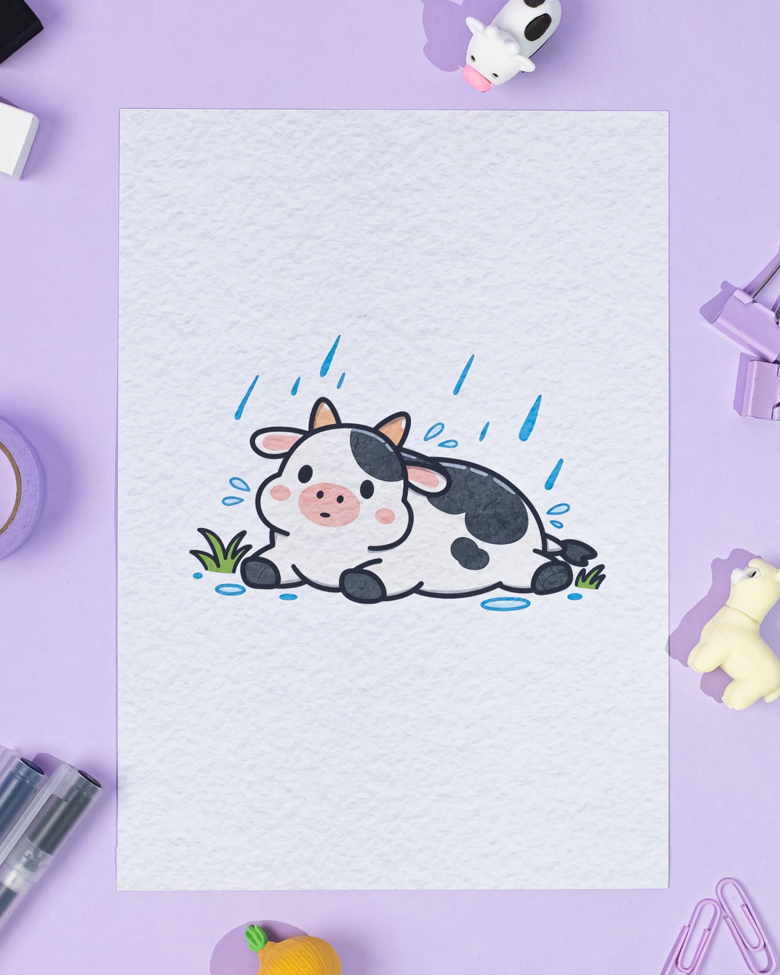 No Thoughts... Just Moo Art Print | Collectible Cute Cow Art Print