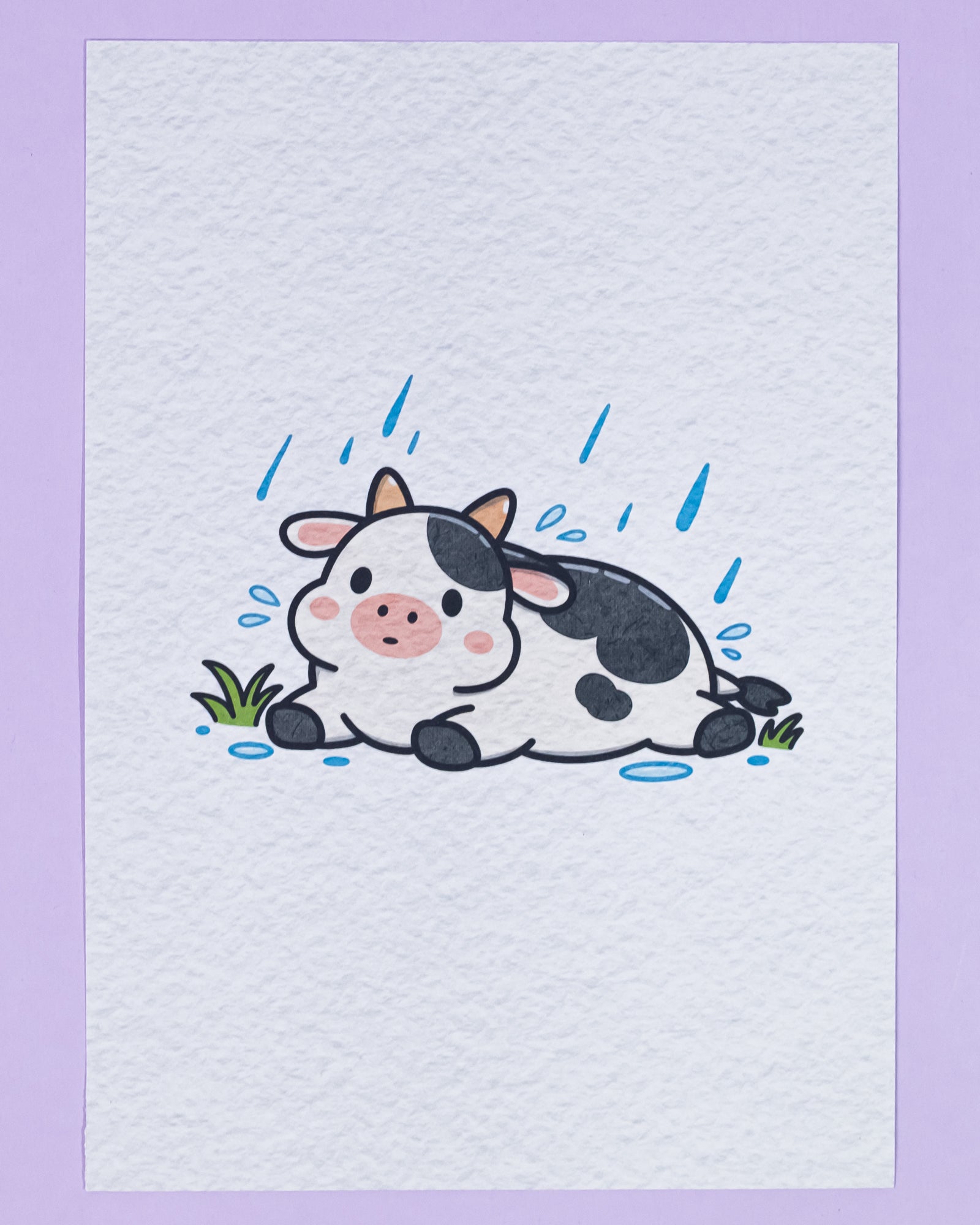No Thoughts... Just Moo Art Print | Collectible Cute Cow Art Print