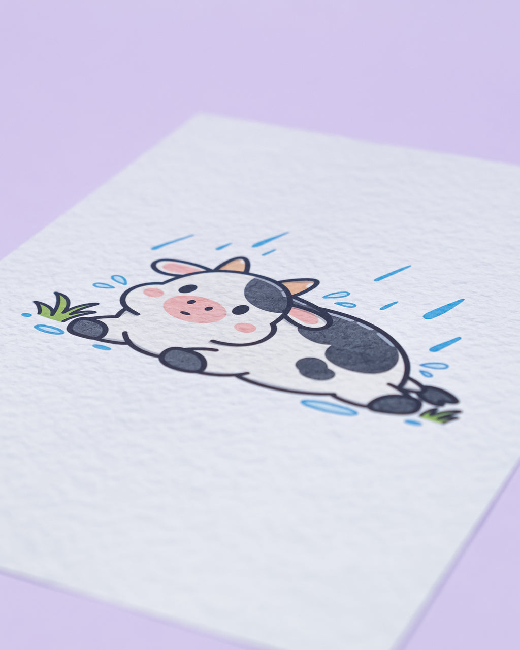No Thoughts... Just Moo Art Print | Collectible Cute Cow Art Print