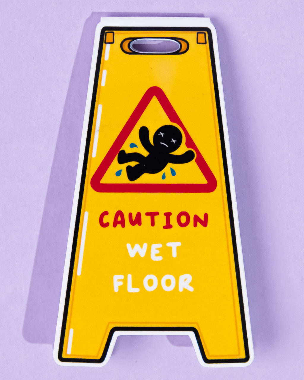 Wet Floor Sign Magnetic Bookmark | Cute Novelty Bookmark