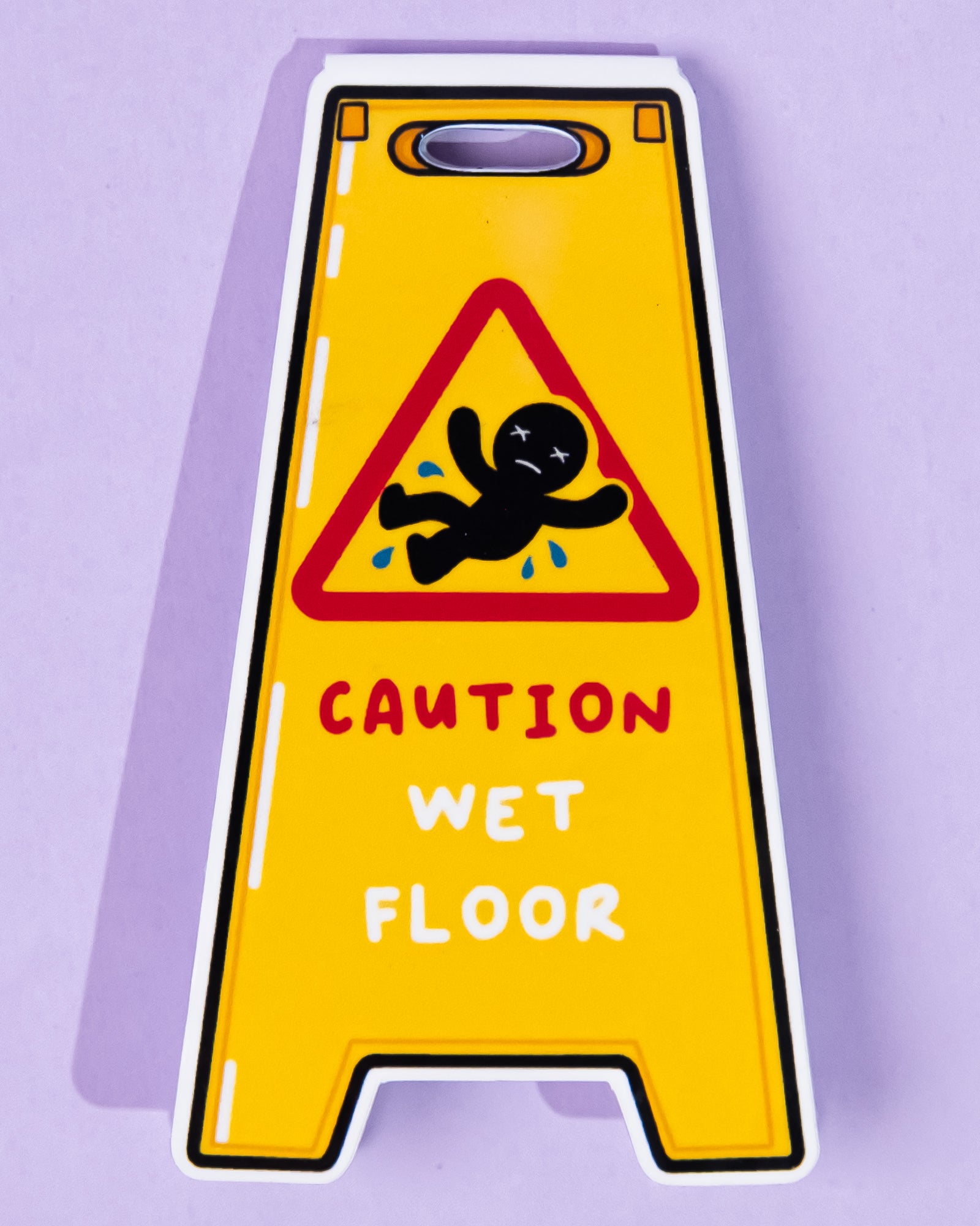 Wet Floor Sign Magnetic Bookmark | Cute Novelty Bookmark