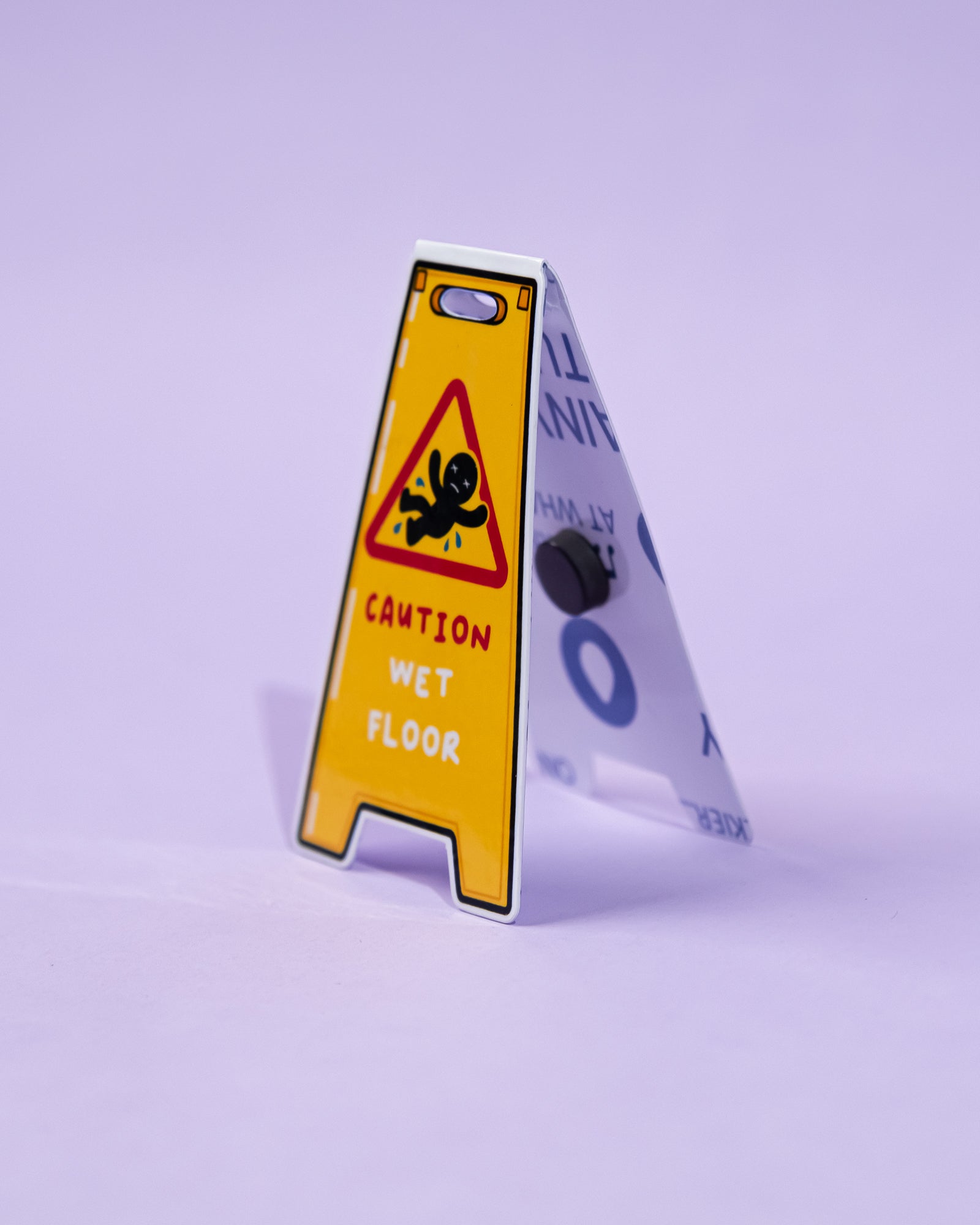 Wet Floor Sign Magnetic Bookmark | Cute Novelty Bookmark