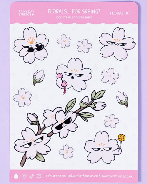 Florals... For Spring? Sticker Sheet | Groundbreaking Collectible Judgmental Floral Stickers