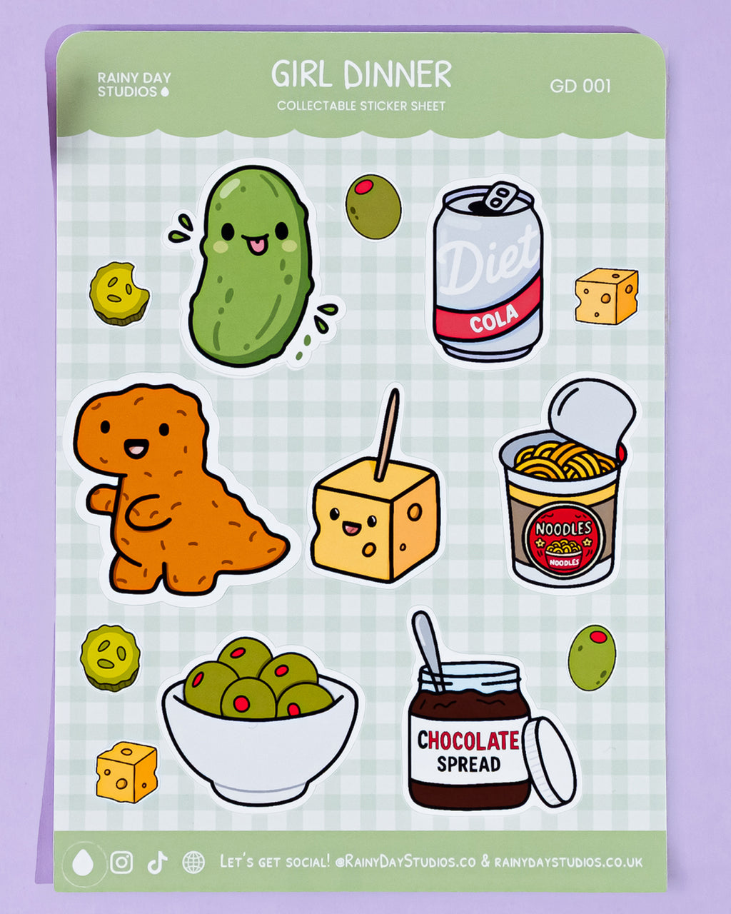 Girl Dinner Sticker Sheet | Collectible Cute Cosy Stickers
