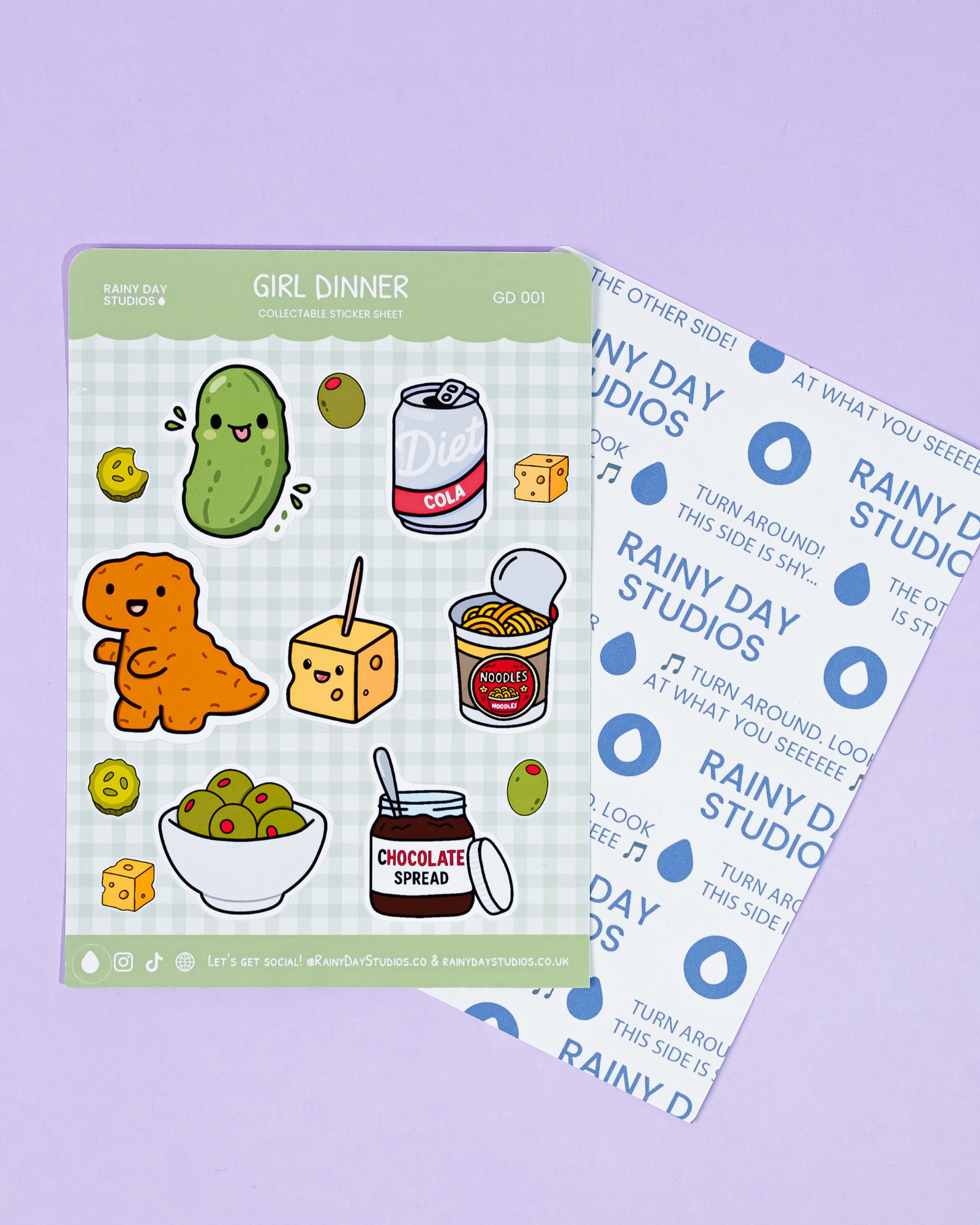 Girl Dinner Sticker Sheet | Collectible Cute Cosy Stickers