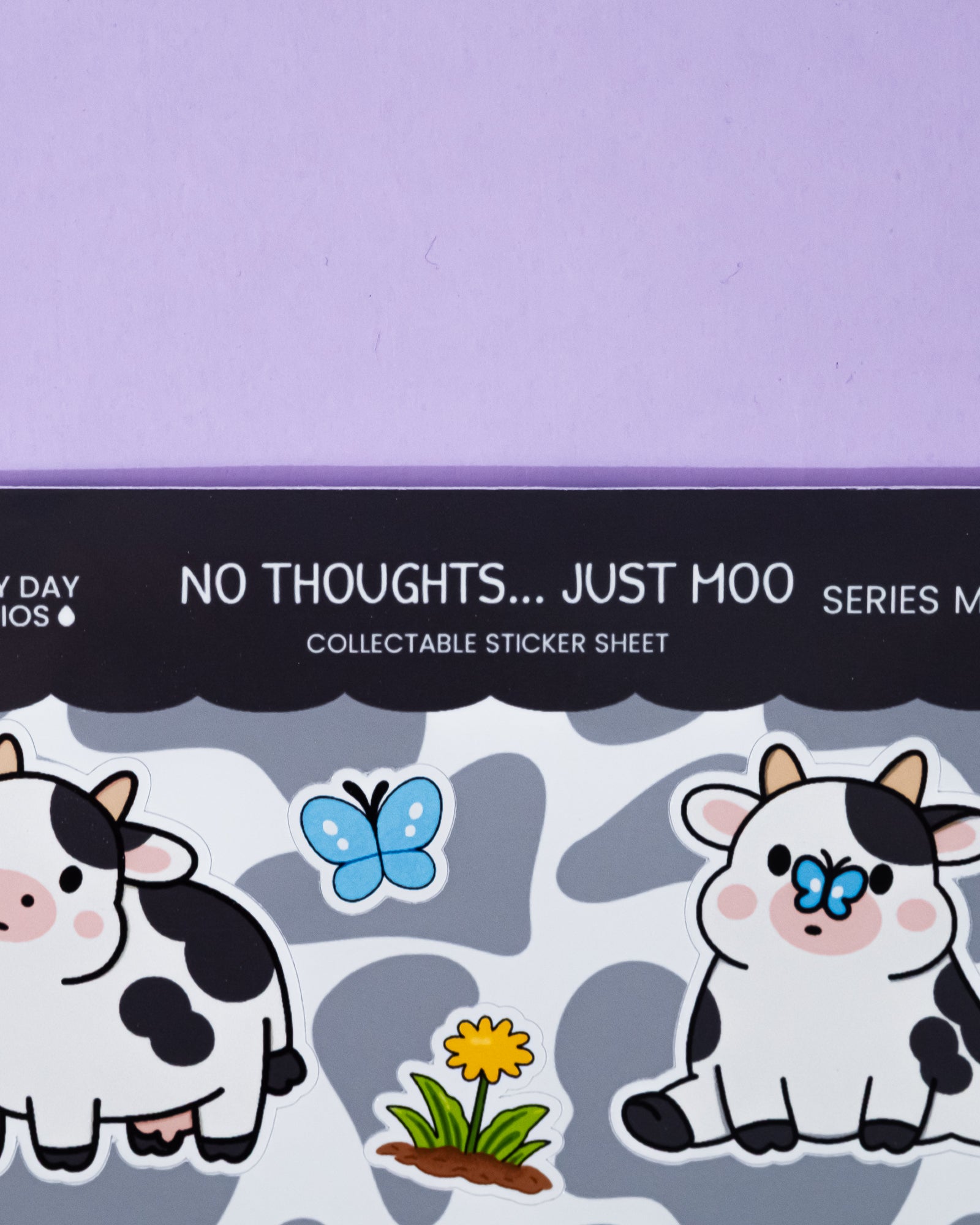 No Thoughts... Just Moo Sticker Sheet | Collectible Cute Cow Stickers